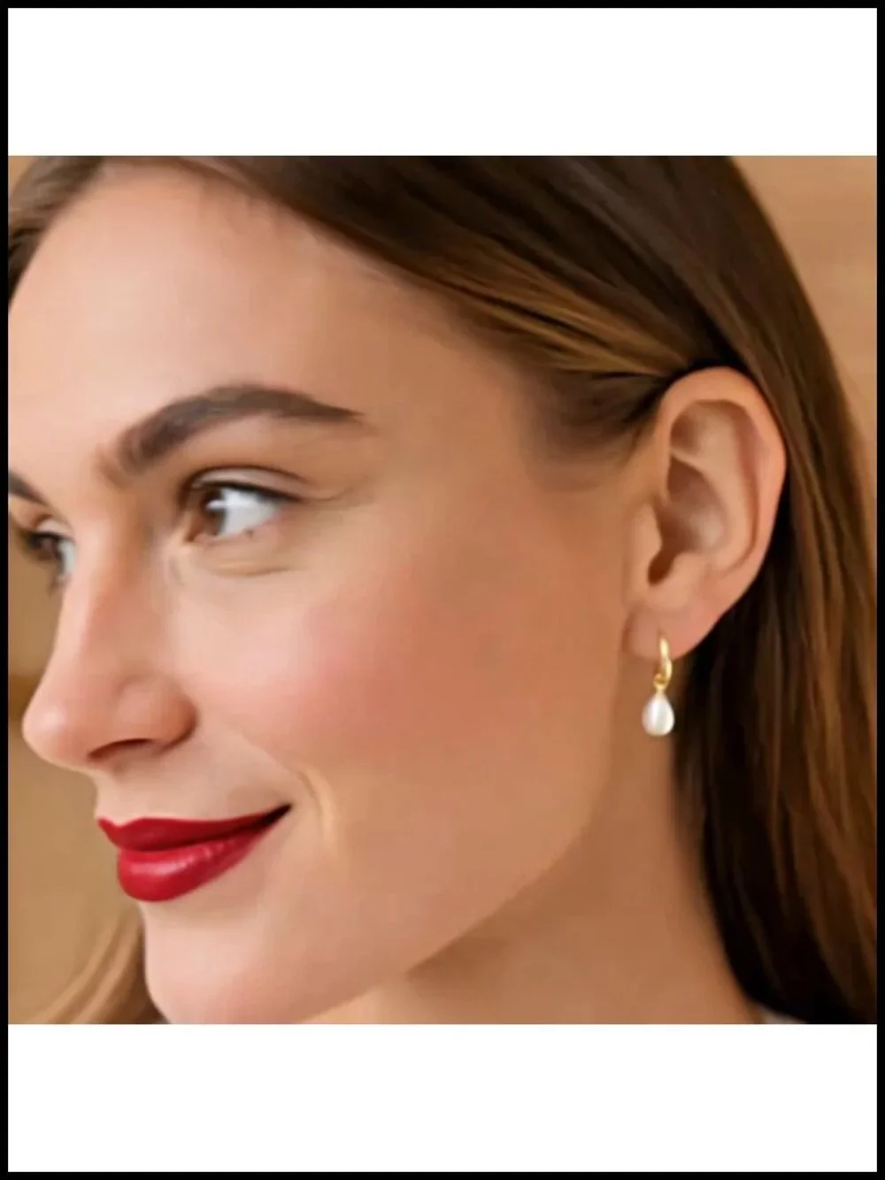 14k Gold Plated Freshwater Pearl Dangle Earrings Hypoallergenic Leaf Drop